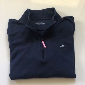 Vineyard Vines Women’s 1/4 Zip Pullover Sweatshirt Navy Blue large L Mock